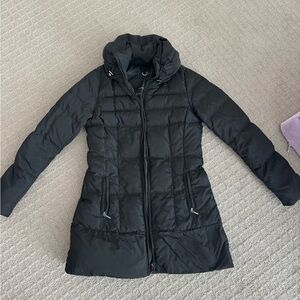 Zara basic black puffer coat small